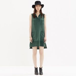 Madewell Forest Green Sleeveless Shift Dress